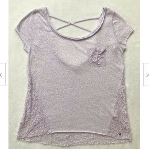 Abercrombie & Fitch Purple Sheer Lace Shirt S Euc
